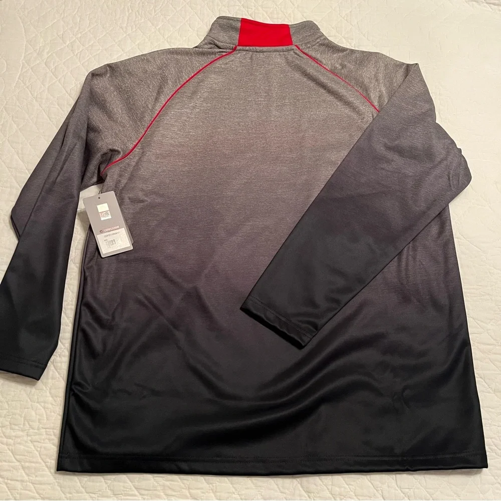 NWT Nebraska Cornhuskers Gray/Black Quarter Zip Pullover Top Colosseum Men’s XL - Picture 4 of 14